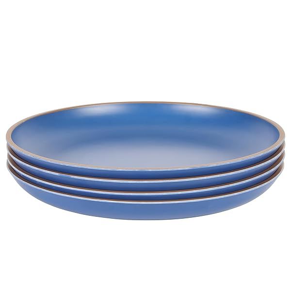 Gibson Home Rockabye 4 Piece 10.7 Inch Blue Melamine Dinner Plate Set for Stylish Dining