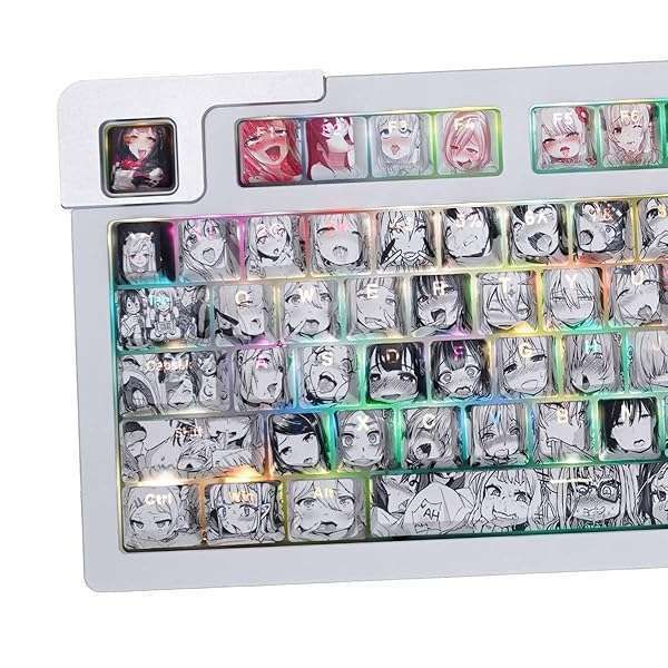 Gliging Translucent PBT Dye Sublimation Keycap Set - 108 OEM Profile Anime Keycaps for Cherry MX, Gateron, Kailh Keyboards