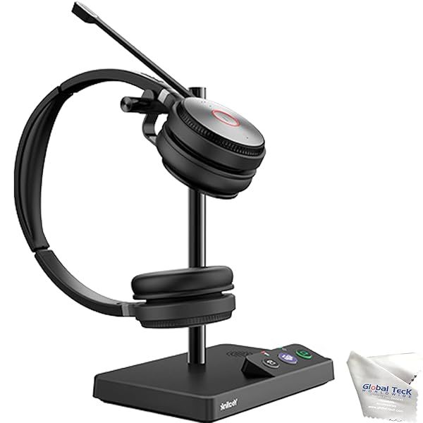 Global Teck Worldwide GTW Yealink WH62 Duo Stereo Headset Teams Certified for Deskphone PC Mac Softphones Compatible with Teams Zoom and More