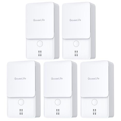 GoveeLife Water Leak Detectors 5 Pack with 100dB Alarm for Home and RV Leak Alerts
