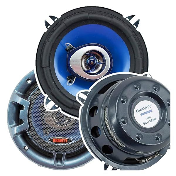 Gravity 5.25 Inch 2 Way 200 Watts Coaxial Car Speakers CEA Rated 1386H for Superior Sound Quality