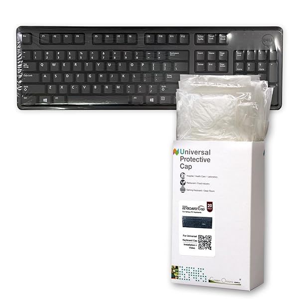 Green Onions Supply Universal Keyboard Cap Waterproof Anti-Dust Flat Style 20 Packs Superb Tactile Feeling for Hospital and Dentist Use