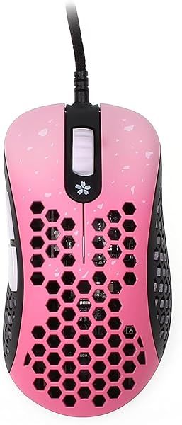 Gwoles Skoll Mini SK-S Sakura: Ultralight 50g Ergonomic Gaming Mouse with 16,000 DPI & Honeycomb Design (Pink)