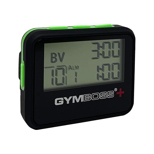 Gymboss Plus Interval Timer & Stopwatch - Black/Green Softcoat for Effective Workouts