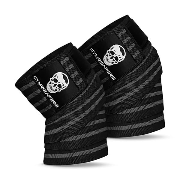 "Gymreapers 72" Knee Wraps for Squats & Weightlifting - Flexible Support for Men & Women (Gray)"