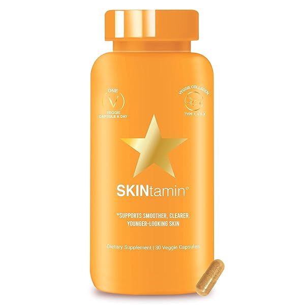 HAIRtamin SKINtamin: Best Vegetarian Collagen Pills for Skin Firmness & Wrinkle Reduction
