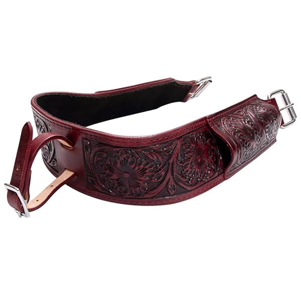 Shop HILASON Floral Carved Leather Western Horse Saddle Girth Cinch - Durable & Stylish!