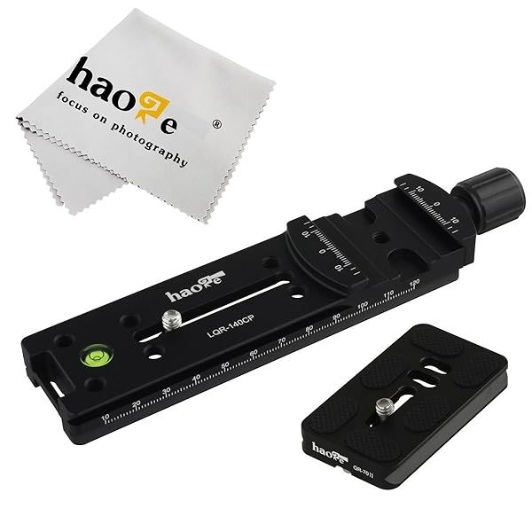 Haoge 140mm Nodal Slide Focusing Rail Plate with Quick Release Clamp for Arca Swiss & RRS - Perfect for Macro & Panoramic Photography