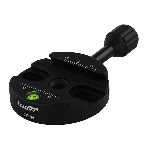 Haoge 64mm Screw Knob Clamp Adapter for Quick Release QR Plate - Fits Arca Swiss Tripods & Monopods