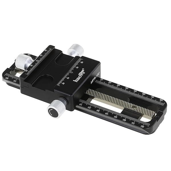 Haoge MFR-180 Macro Focusing Rail Slider for Precision Focus Stacking and Close-up Photography with Arca Swiss Quick Release Clamp