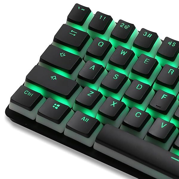 Happy Balls PBT Backlit Pudding Keycap Set for 61/87/104 MX Switches - Translucent OEM Profile (Black)