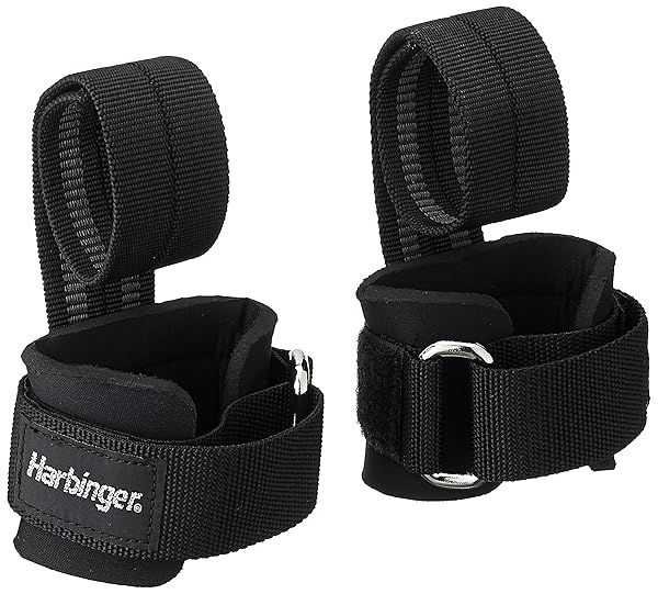 "Harbinger 360531 Big Grip No-Slip Lifting Straps - Durable DuraGrip, 11.5" Pro Black Pair for Weightlifting"