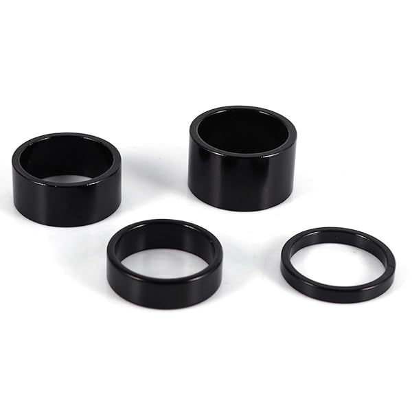 Headset Spacer Set 4 Pieces 5mm 10mm 15mm 20mm Aluminum Alloy for MTB and Road Bikes