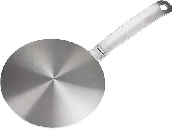 "2020 Stainless Steel Heat Diffuser for Induction Cookware - 5.5" Adapter Plate with Removable Handle"