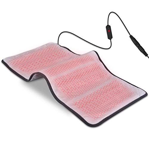 Far Infrared Heating Pad with Auto Shut Off Ultra Soft 3 Temperature Settings for Back Shoulder Pain Relief Fast Heating 12"x 24" Gray