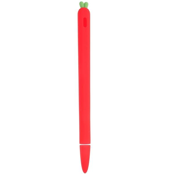 Carrot-Shaped Silicone Sleeve for Apple Pencil 2 - Shockproof Grip & Cover in Red
