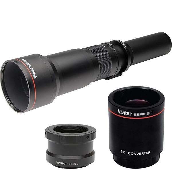 High-Power 650mm-2600mm f/8 Telephoto Lens for Canon EOS Rebel & M Series Cameras