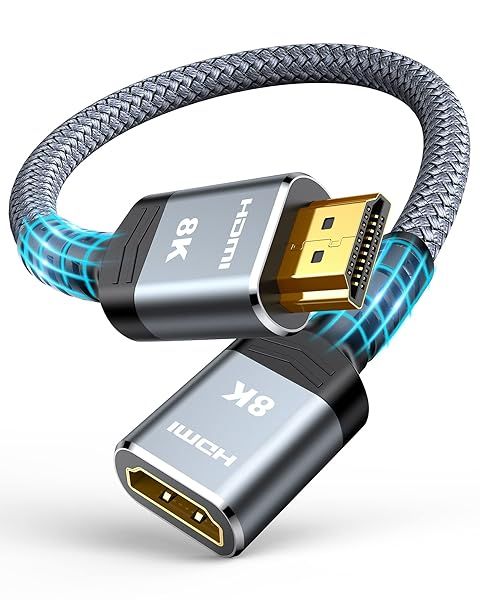 Highwings 8K HDMI Extender Cable 1FT - Ultra High Speed 4K@120Hz Adapter for PS5, Roku, Blu-ray, HDTV & More