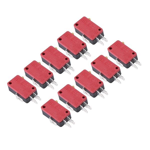 10Pcs Red 3-Pin Push Button Micro Switch for Arcade Gaming - Hilitand Replacement