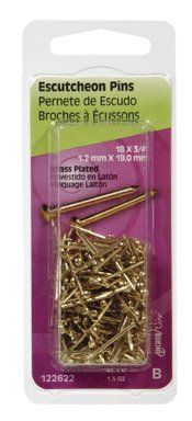 Buy Hillman 18 Ga. Brass-Plated Steel Escutcheon Pins - 3/4 in. L, 1 pk, 1.5 oz for Durable Fastening Solutions