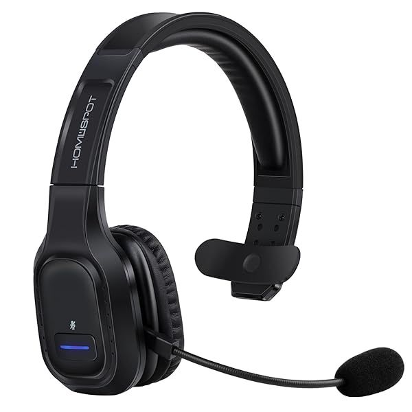 HomeSpot JM100 Trucker Bluetooth Headset: AI Noise Canceling, 34H Talk Time, Perfect for Trucking & Home Office
