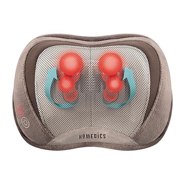 Portable Shiatsu Back & Neck Massager with Heat - Lightweight Massage Pillow for Home, Office & Travel