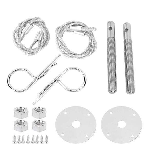 Stainless Steel Hood Pin Plate Lock Kit - Secure Your Car's Engine Bonnet with Durable Accessories