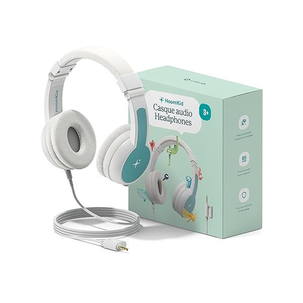 Shop HoomKid Adjustable Foldable Children's Headphones - Safe 85dB Volume Limit for Ages 3-10