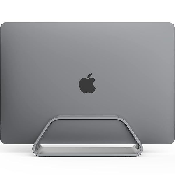 HumanCentric Vertical Laptop Stand for MacBook Pro & Air - Space Gray Desk Holder