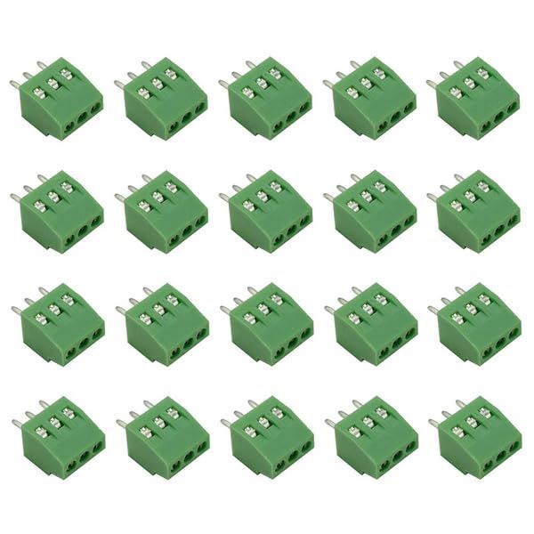 Hxchen 3 Pin 2.54mm Pitch 150V 6A PCB Mount Screw Terminal Block Connector Pack of 20