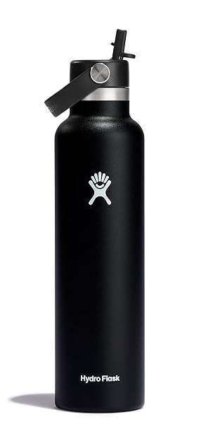 Hydro Flask Standard Flex Straw Cap Black for 24 Oz Bottles - Durable & Convenient