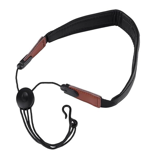 Adjustable Leather Saxophone Strap - Reduce Neck Pain for Sax, Clarinet & Horn | Hztyyier Universal Neck Strap