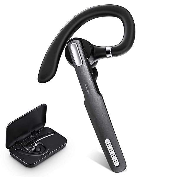 ICOMTOFIT Bluetooth Headset V5.0: Wireless Hands-Free Earphones for iPhone & Android - Perfect for Driving & Office Use