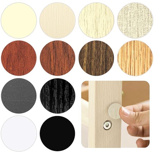 INKNOTE 648 PCS Self-Adhesive Screw Hole Covers - 12 Color PVC Dustproof Stickers for Furniture & Walls