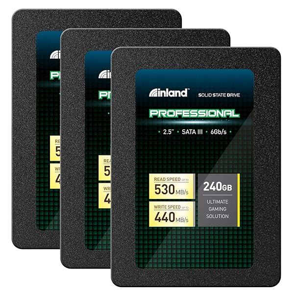 "INLAND 3 Pack 240GB SSD - 3D NAND SATA III 6Gb/s 2.5" Internal Solid State Drives for Fast Storage Upgrade"