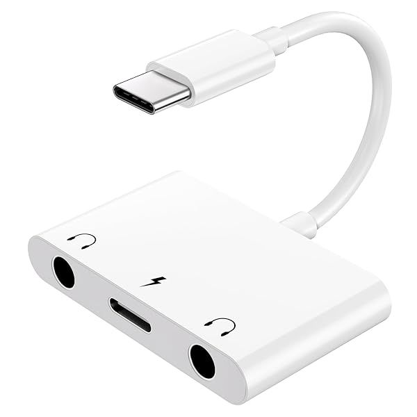 INVERSE NET USB-C to 3.5mm Headphone Adapter: 3-in-1 Splitter & Fast Charger for iPad & S24/S23 Ultra