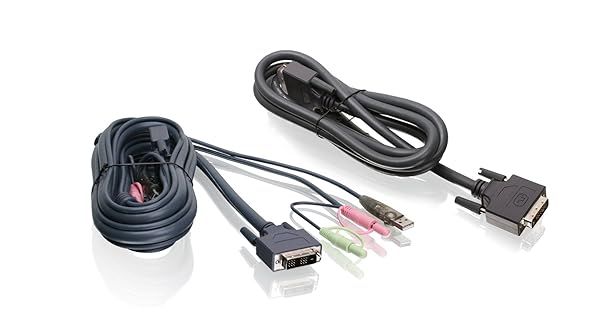 IOGEAR 6ft Dual View Dual-Link DVI USB KVM Cable Kit with Audio - TAA Compliant G2L7202U