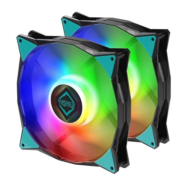 Iceberg Thermal IceGALE 140mm PWM ARGB Case Fan 2-Pack Black Dual Ball Bearing for Enhanced Cooling and Aesthetics