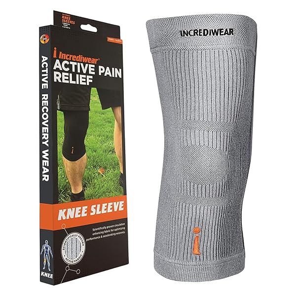 Incrediwear Knee Sleeve for Pain Relief and Support Fits 22 to 26 Inches Above Kneecap Grey XXX Large