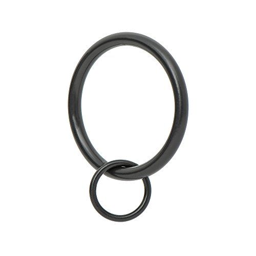 "Ivilon Black Drapery Eyelet Curtain Rings - 1.7" Loop for Hook Pins, Set of 14 - Perfect for Stylish Window Treatments"