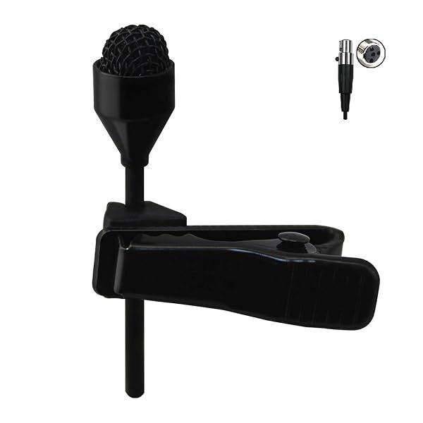 J K MIC-J 044 Lavalier Microphone: Omni-Directional Clip-On for Shure Wireless (Mini XLR TA4F)