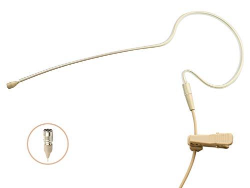 J K Pro Lightweight Low Profile Earhook Microphone for Audio Technica - MIC-J S90 with 4Pin Hirose Connector