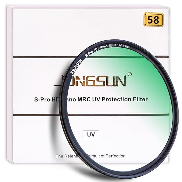 JONGSUN 58mm UV Filter - S-Pro HD Nano MRC Multicoated Ultra-Slim Lens Protection with Lens Cloth Kit