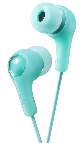 JVC Gumy HAFX7GN Earbud Headphones: Powerful Sound, Comfortable Fit, Eco-Friendly Packaging - Green