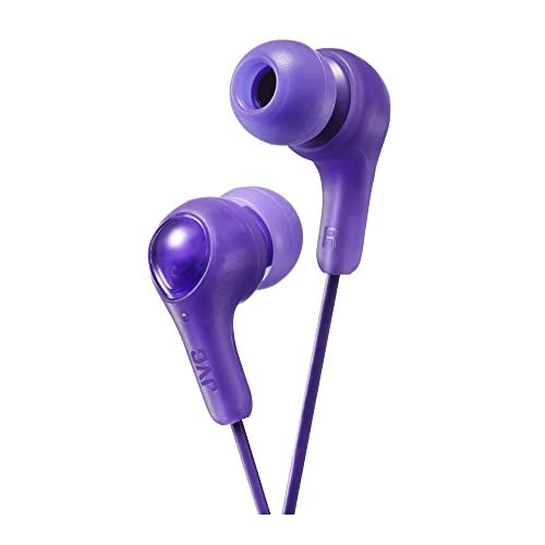 JVC Gumy HAFX7VN Earbud Headphones: Powerful Sound, Comfortable Fit, Silicone Ear Pieces in Violet