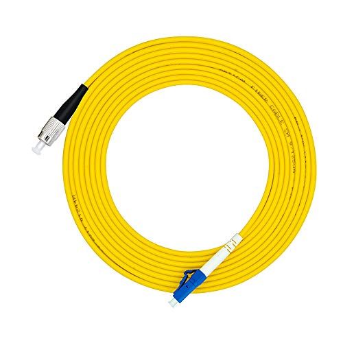 Jeirdus 15M LC to FC Fiber Optic Cable Jumper - Simplex Single-Mode 9/125 Optical Patch Cord