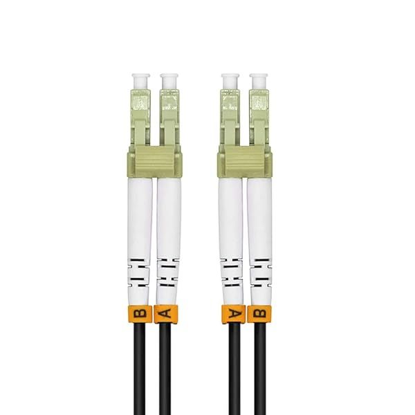 Jeirdus 50M LC to LC 10G OM3 Outdoor Armored Duplex Fiber Optic Cable Jumper - 50/125 Multimode Patch Cord