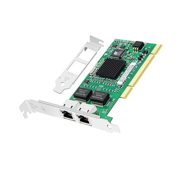 Jeirdus Intel 82546 Dual Port Gigabit PCI Network Card - 1000M RJ45 Ethernet Adapter for Desktop Servers