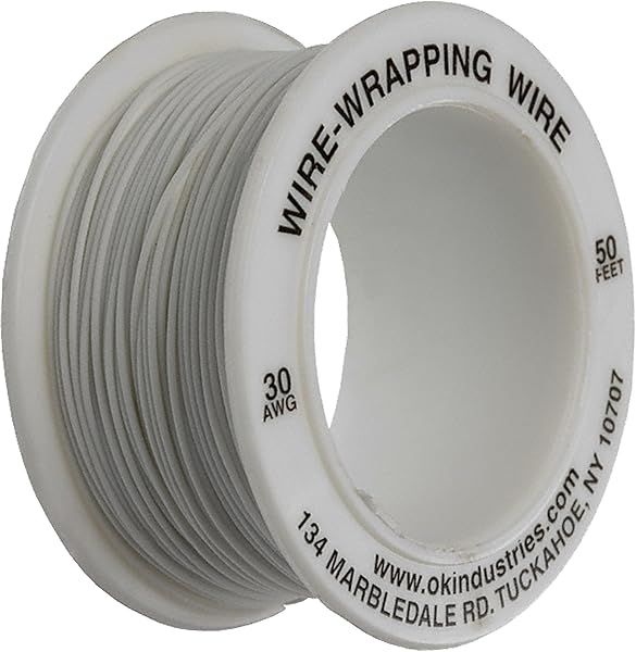 Jonard Tools R-30W-0050: 30 AWG White Insulated Kynar Copper Wire Roll - 50 ft Length