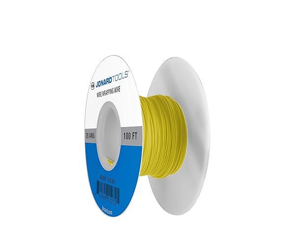 Buy Jonard Tools R28Y-0100 Yellow Insulated Kynar Copper Wire Roll - 28 AWG, 100 ft for Reliable Electrical Projects